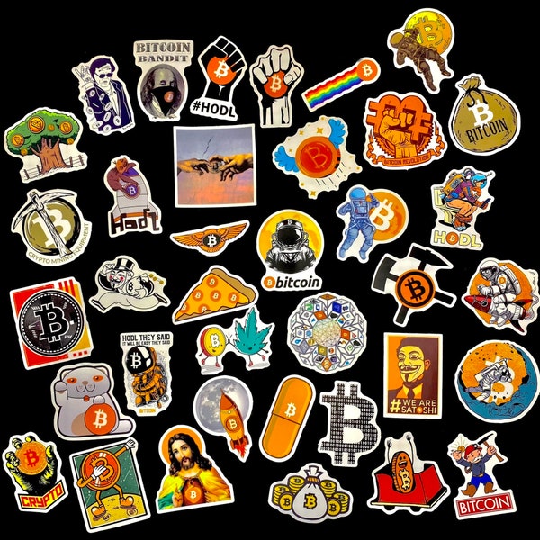 50 autocollants pour crypto-monnaie et bitcoins | Accessoires cryptographiques | Décoration mème | Cadeaux crypto