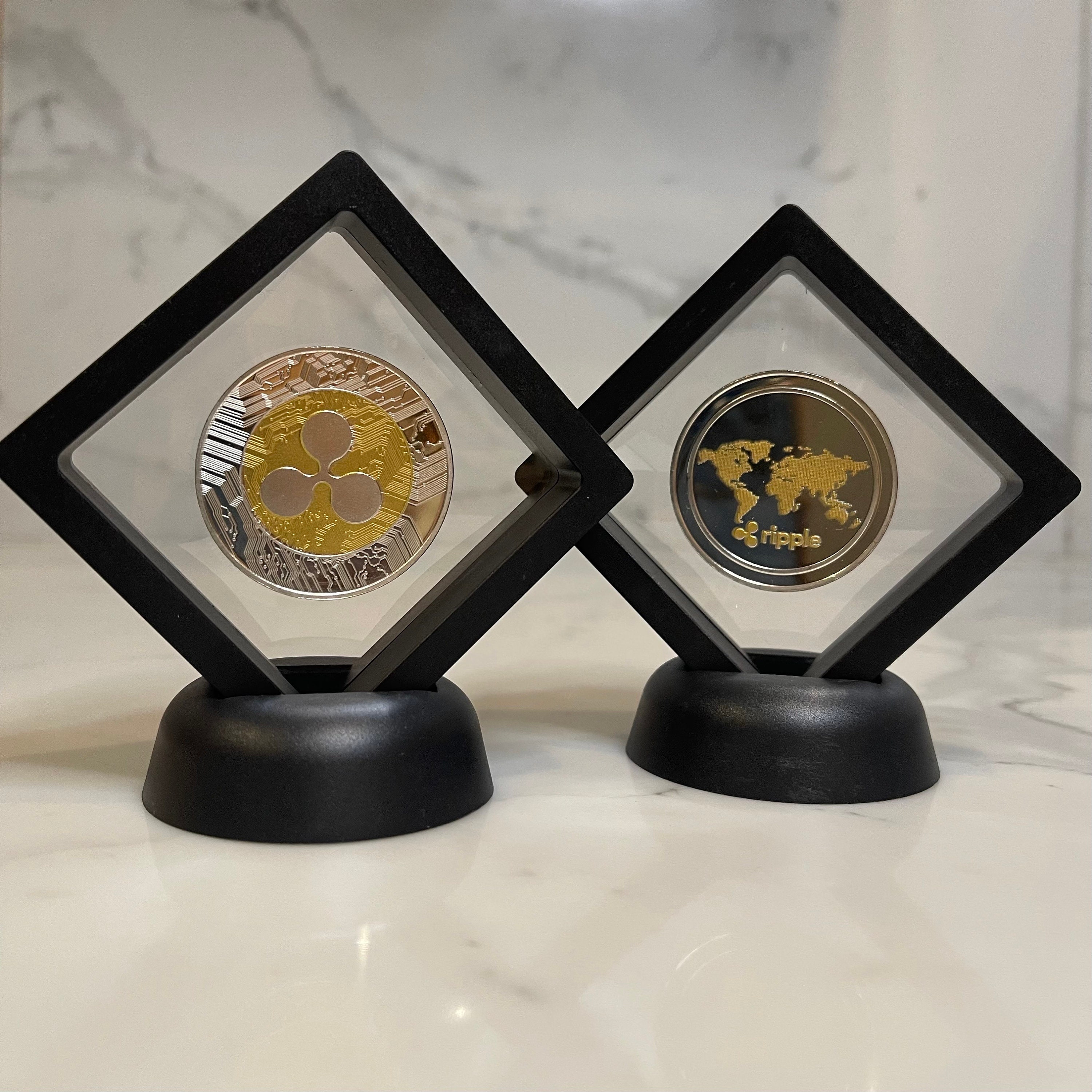 Xrp Merch XRP Coin Physical Crypto Collectible - Silver Commemorative Token  2-Piece Set Physical Cryptocurrency Tokens
