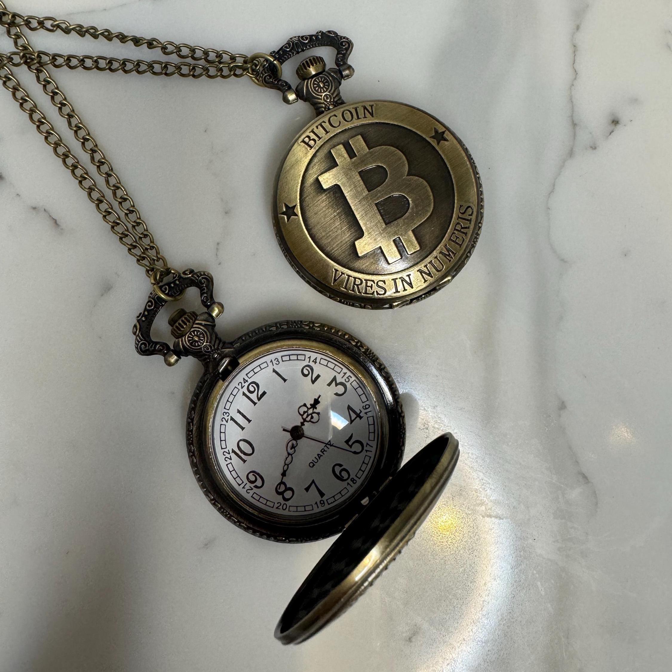 ブロンズ ビットコイン 懐中時計ペンダント | 暗号通貨ギフトとお土産 | 暗号通貨クォーツ時計 | BTC - Etsy 日本