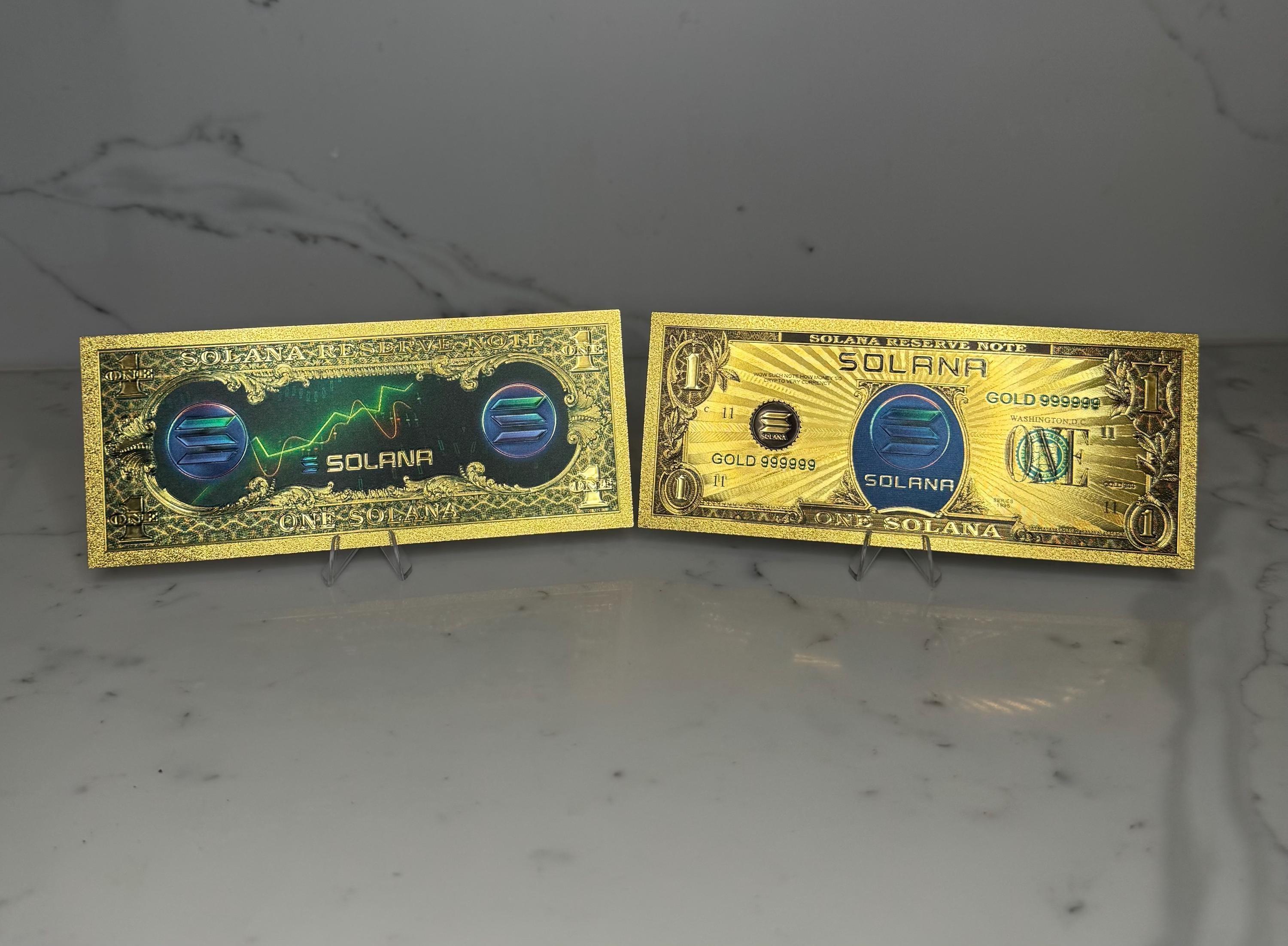 Banconota fisica SOLANA / Criptovaluta placcata in oro / SOL e criptovaluta  / Oggetto da collezione commemorativo / Regali in criptovaluta - Etsy Italia