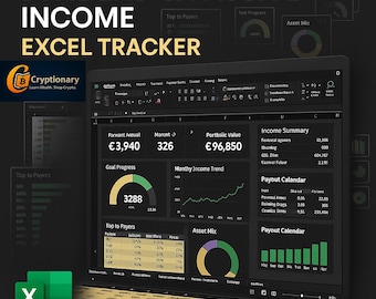 Ausschüttung und passives Einkommen Excel Tracker | Dashboard für Stocks, ETFs und Krypto-Stakeing-Spreadsheets