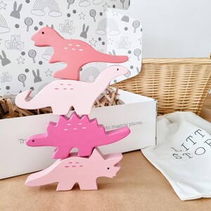 Pink Dino Discovery Wooden Toy Set image 3