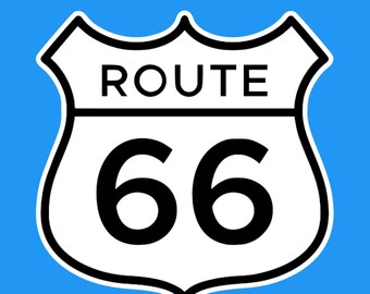 ROUTE 66 Aufkleber V8 American Highway Pontiac Mustang Corvette
