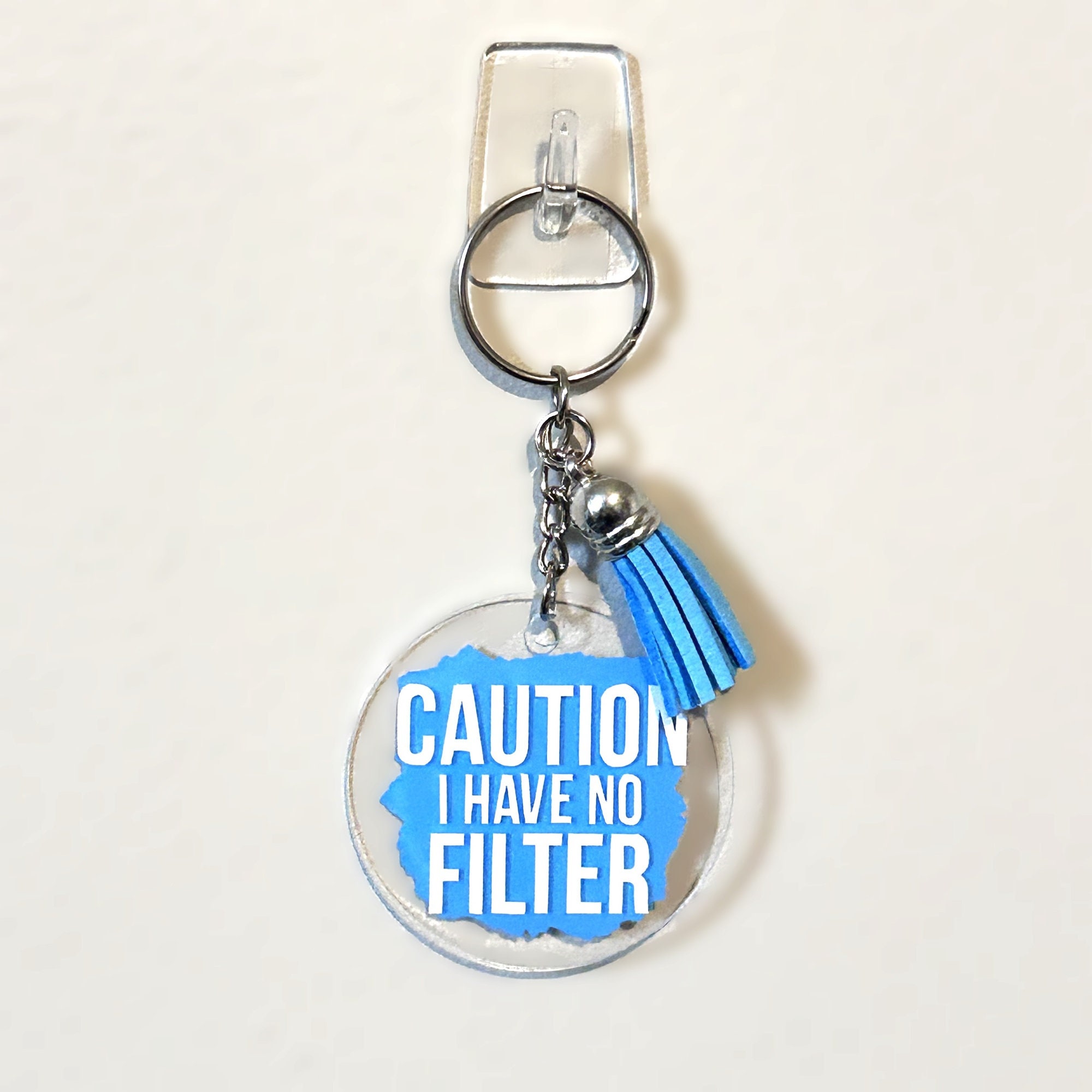 Caution I Have No Filter, 2 Keychain, Round Acrylic Keychain, Gifts ...