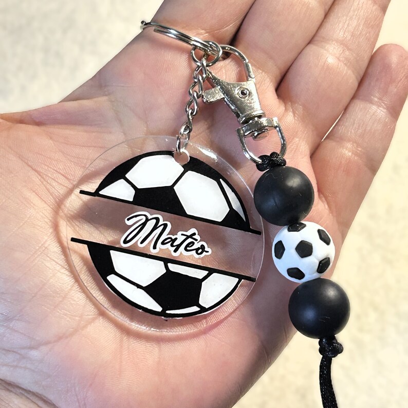 Personalized Soccer Ball Keychain, Custom Soccer Keychain/bag Tag