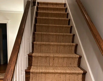 Jute Stair Runner  Boho Runner Rug for Hallway Bedside Rugs, Bedroom Living Room Nursery Home Decor Aesthetic Runner Rug Custom Size Runner
