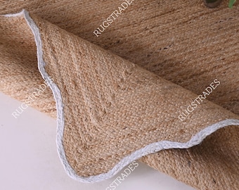 Scallop Rug- Natural Jute Rug, Scallop Jute Rug, Scalloped Rug, Area Rug, Boho Decor, Scalloped Runner Rug, Jute Scallop Rug, Custom Rug