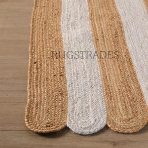 Natural Jute Runner Rug - Wavy Runner Rug, Bohemian Scallop Rug, Wavy Jute Rug, Scalloped Jute Rug, Jute Scallop Rug Sisal Runner Custom Rug