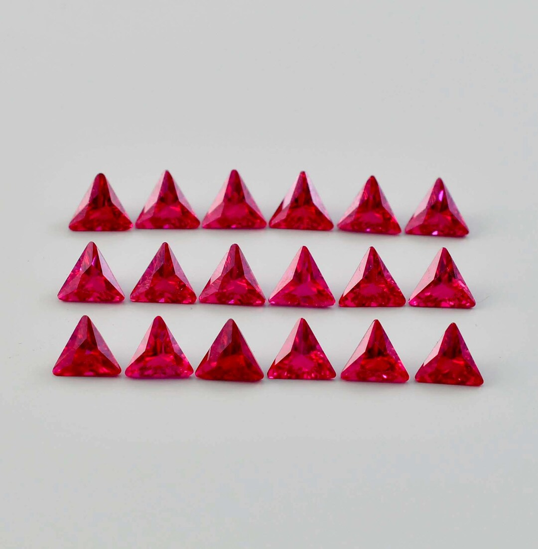10 Pcs Natural Flawless Mozambique Blood Red Ruby Triangle Cut Loose ...
