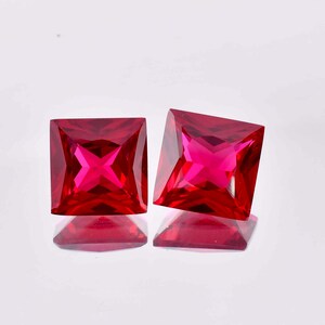 1 Paar Natürliche Makellose Mosambik Blutrot Rubin Princess Cut Lose Edelstein GIT Zertifiziert-AAA + Top Qualität Rubin-Ring & Schmuck machen Edelsteine