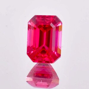 15.30 Ct Natural Burmese Red Painite Emerald Cut Loose Gemstone GIT Certified 10x14 MM-AAA+ Top Quality Painite-Ring & Jewelry Making Gems