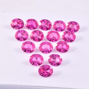 100 Pcs Natural Royal Pink Ceylon Sapphire Oval Cut Loose Gemstone GIT Certified-AAA+ Top Quality Sapphire-Ring & Jewelry Making Gemstone
