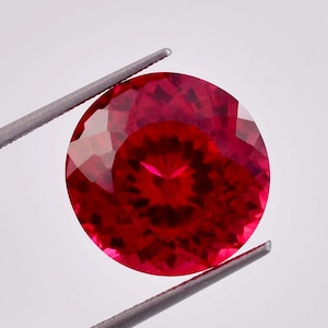 13.80 Ct Natural Burmese Red Painite Round Cut Loose Gemstone GIT Certified 13x13 MM-AAA+ Top Quality Painite-Ring & Jewelry Making Gems