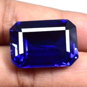 12x16 MM Natural Royal Blue Ceylon Sapphire Emerald Cut Loose Gemstone GIT Certified-AAA+ Top Quality Sapphire-Ring & Jewelry Making Gem