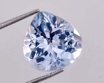 Rare Natural Flawless Blueish AQUAMARINE Heart Cut Loose Gemstone GIT Certified-AAA+ Top Quality Aquamarine-Ring & Jewelry Making Gemstone