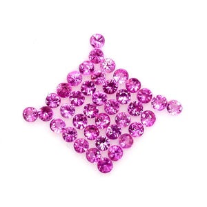 10 Pcs Natural Royal Pink Ceylon Sapphire Round Cut Loose Gemstone GIT Certified-AAA+ Top Quality Sapphire-Ring & Jewelry Making Gemstone