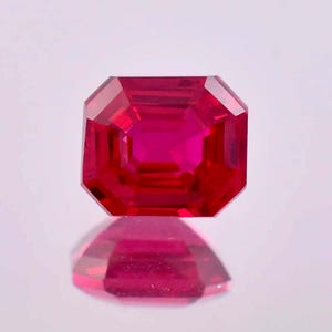 7.35 Ct Natural Burmese Red Painite Emerald Cut Loose Gemstone GIT Certified 9x11 MM-AAA+ Top Quality Painite-Ring & Jewelry Making Gems