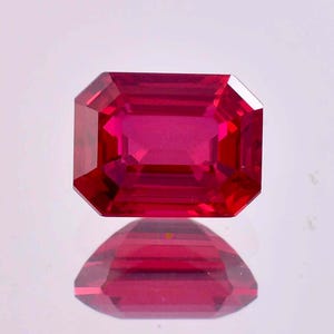 13.55 Ct Natural Burmese Red Painite Emerald Cut Loose Gemstone GIT Certified 10x14 MM-AAA+ Top Quality Painite-Ring & Jewelry Making Gems
