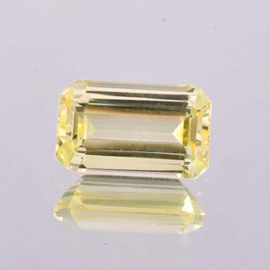 12.30 Ct Natural Yellow Ceylon Sapphire Emerald Cut Loose Gemstone Certified 10x16 MM-AAA+ Top Quality Sapphire-Ring & Jewelry Making Gems