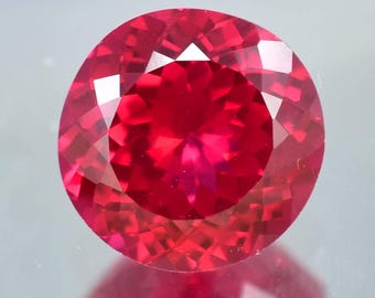 Rubi vermelho-sangue moçambicano natural raro e impecável, lapidação redonda, pedra preciosa solta com certificação GIT - AAA+, rubi de alta qualidade - joias e anéis