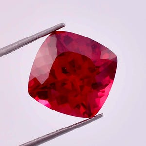 15.60 Ct Natural Burmese Red Painite Cushion Cut Loose Gemstone GIT Certified 13x13 MM-AAA+ Top Quality Painite-Ring & Jewelry Making Gems