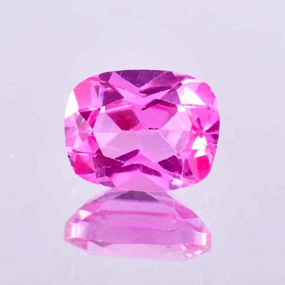 AAA+ Naturel Saphir Rose Gie Certifié 14.35 CT Coupe Carré Vrac Pierre Précieuse