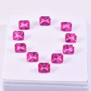 100 Pcs Natural Royal Pink Ceylon Sapphire Emerald Cut Loose Gemstone GIT Certified-AAA+ Top Quality Sapphire-Ring & Jewelry Making Gemstone