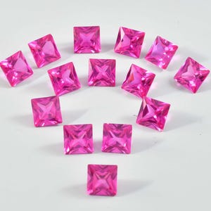 100 Pcs Natural Royal Pink Ceylon Sapphire Square Cut Loose Gemstone GIT Certified-AAA+ Top Quality Sapphire-Ring & Jewelry Making Gemstone