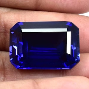 8x12 MM Natural Royal Blue Ceylon Sapphire Emerald Cut Loose Gemstone GIT Certified-AAA+ Top Quality Sapphire-Ring & Jewelry Making Gemstone