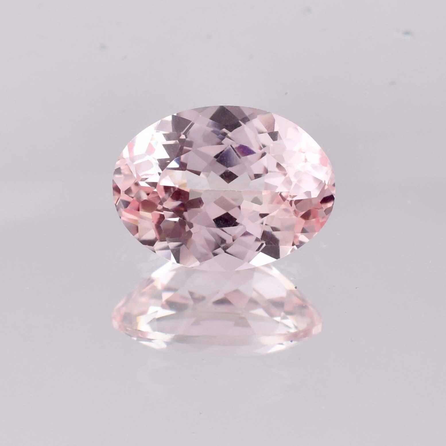 8.40 Ct Natural Peach Pink Morganite Oval Cut Loose Gemstone GIT