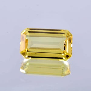 15.30 Ct Natural Yellow Ceylon Sapphire Emerald Cut Loose Gemstone Certified 11x18 MM-AAA+ Top Quality Sapphire-Ring & Jewelry Making Gems