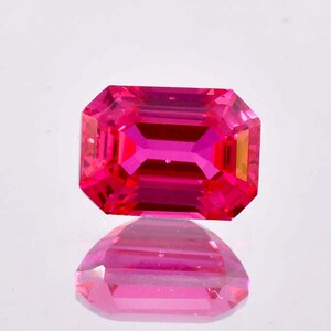 13.85 Ct Natural Burmese Red Painite Emerald Cut Loose Gemstone GIT Certified 10x14 MM-AAA+ Top Quality Painite-Ring & Jewelry Making Gems