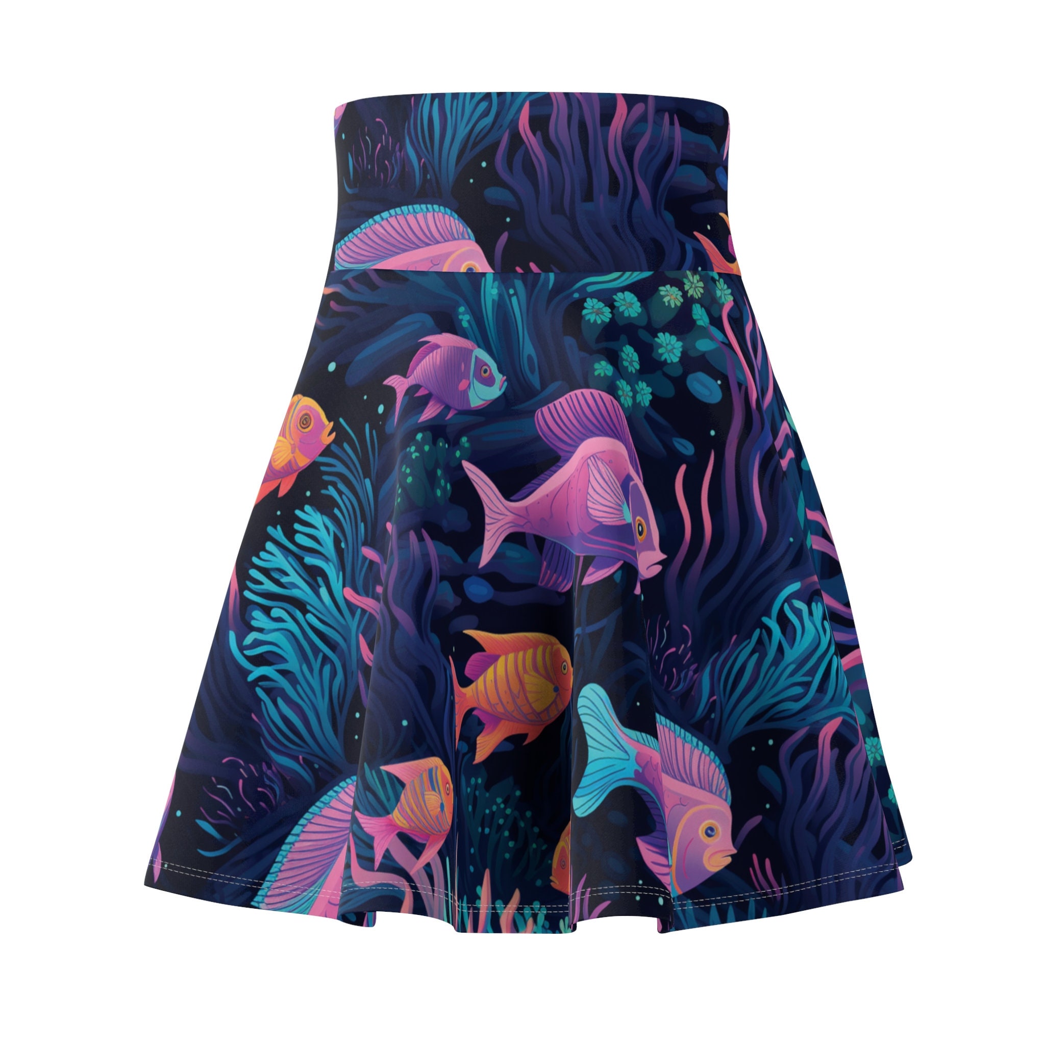 UV Ocean Waves Skater Skirt Rave Wear/ Festival Outfit Etsy