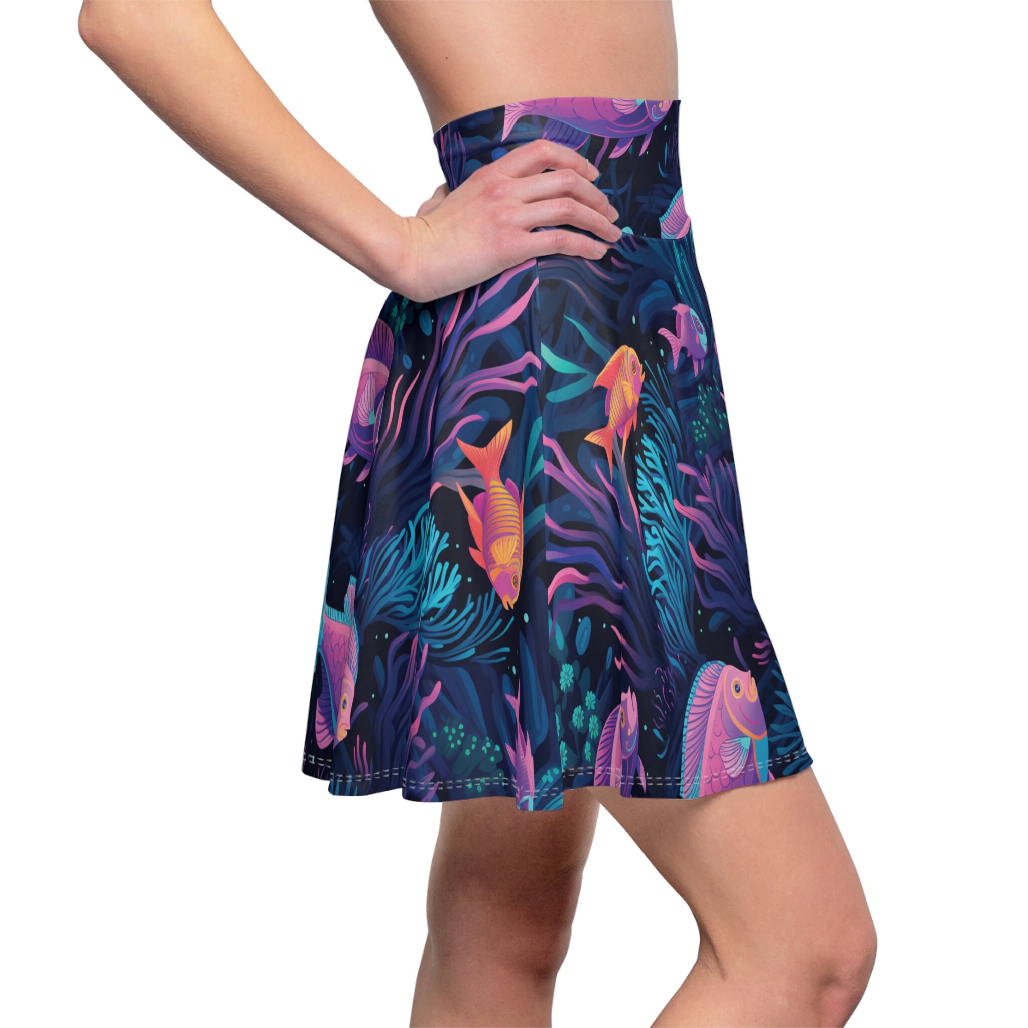 UV Ocean Waves Skater Skirt Rave Wear/ Festival Outfit Etsy