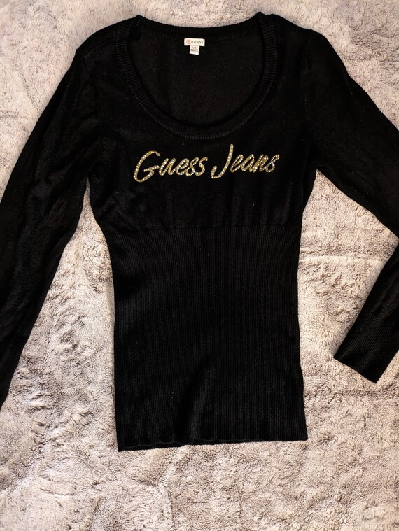 Vintage Y2K Black Guess Jeans Sweater - image 2