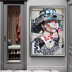 Audrey Hepburn canvas print, portret Audrey Hepburn artwork, figuratieve kunst, Audrey Hepburn stijl kunst, iconische muurkunst, modern interieur