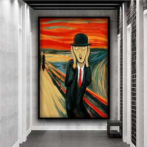 Edvard Munch Canvas Print, The Scream by Edvard Munch Wall Art, Edvard Munch Scream Print, The Scream Painting, Surreal Canvas Painting