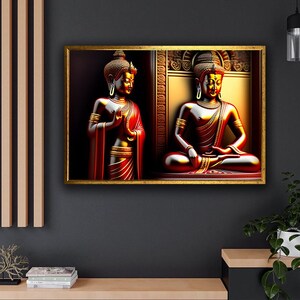 Mystic Buddha Canvas Art, Buddha in Meditation Wall Decor, Buddha Canvas Print, Buddha Wall Art, Asian Canvas Painting
