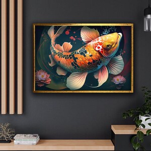 Goldfish Canvas Print, Orange Goldfish Wall Art, Aquarium Decor, Ocean Theme, Fish Home Decoration, Unique Gift Idea for Fish Lovers