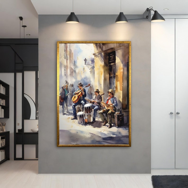 Musician Canvas Wall Art, Musical Instrument Paintings on Canvas