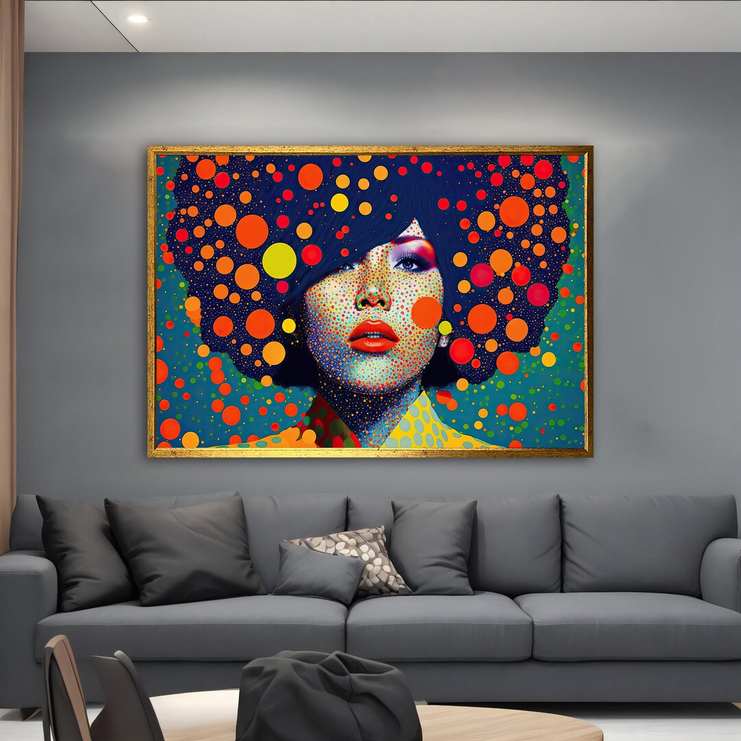 Colorful Woman Canvas Art Woman Portrait Canvas Wall Art Etsy