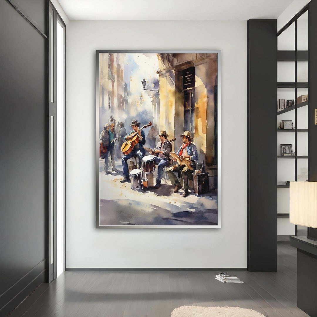 Musician Canvas Wall Art, Musical Instrument Paintings on Canvas