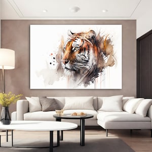 Tiger Canvas Wall Art, Majestic Tiger Canvas Art, Exquisite Big Cat Painting, Tiger Canvas Painting, Animal Canvas Art