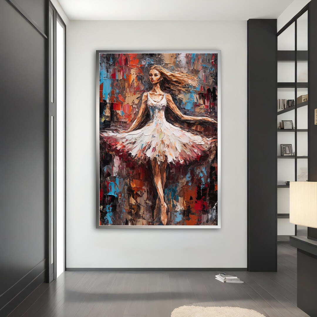 Modern Ballerina Canvas Painting, Abstract Ballerina Print Wall Art ...