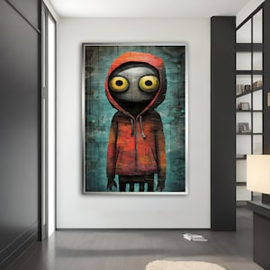 Blue Monster Graffiti Wall Art, Modern Street Art, Original Graffiti Art,Abstract Graffiti Art, Modern Graffiti Canvas