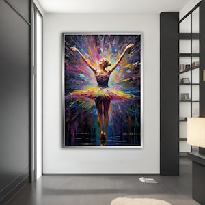 Beatiful Ballerina Canvas Painting, Abstract Ballerina Print Wall Art, Ballerina Canvas Wall Decor, Dance & Woman,Decor For Gift