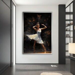 Ballerina Canvas Painting, Abstract Ballerina Print Wall Art, Ballerina Canvas Wall Decor, Dance & Woman,Decor For Gift
