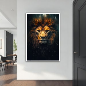 Lion Canvas schilderij, Lion Poster, Lion Wall Art, Lion Art, Lion Home Decor, Animal Wall Decor, Animal Print Art