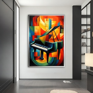 Piano Canvas wall art, Piano Wall Decor, Music Canvas Print, Pianist Gift, Musician Canvas Wall Art, Modern Home Decor