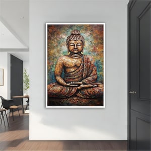 Buddha Canvas Print, Meditation Canvas wall art, Buddha Canvas Painting, Buddha Canvas Wall Decor , Ready to Hang Canvas Print, Living Room